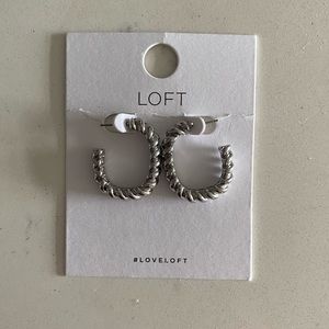 Silver twist hoop earrings